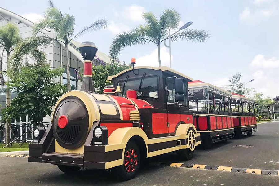 Semi-enclosed 20-seater elegant large trackless sightseeing train