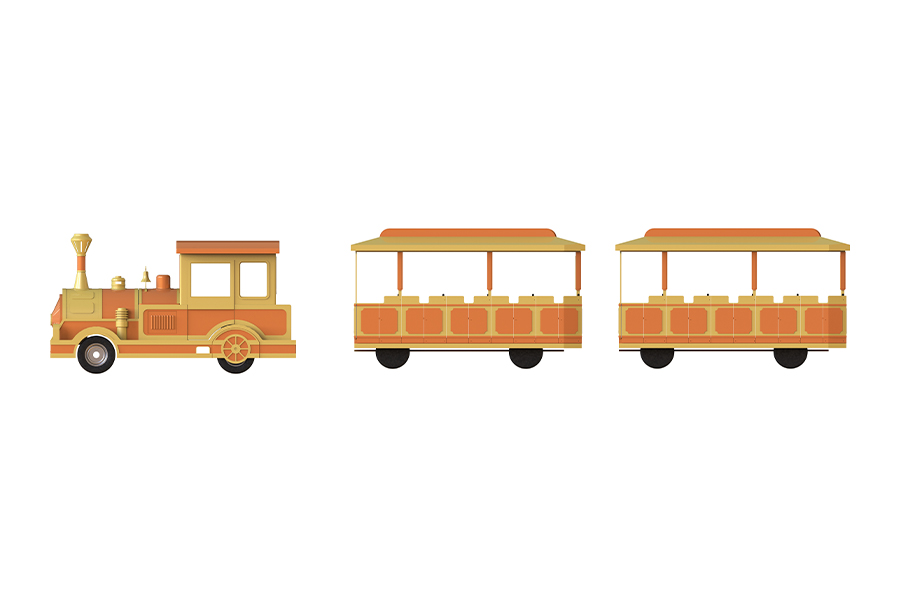 Semi-enclosed 20-seater elegant large trackless sightseeing train