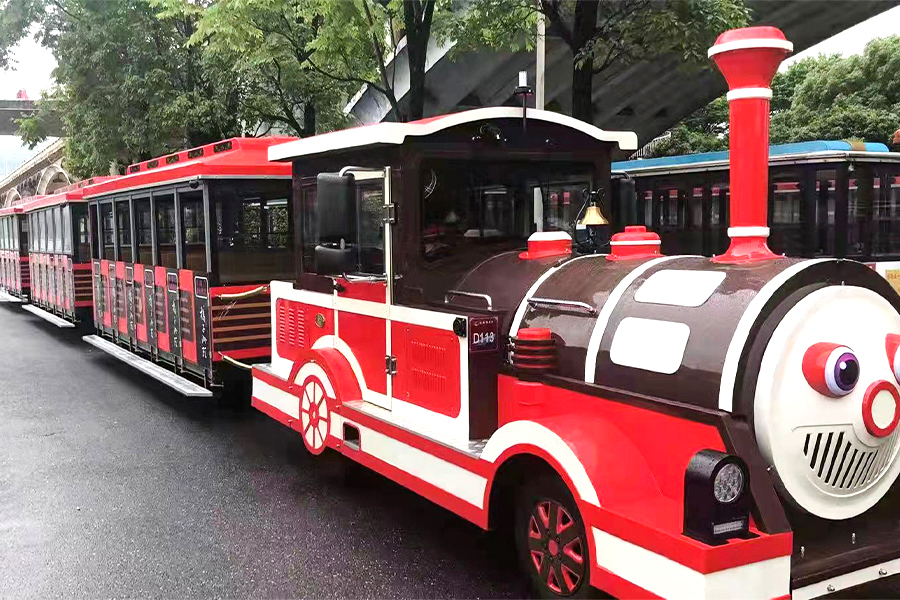 Semi-enclosed 24-seater elegant large trackless sightseeing train