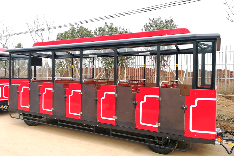Semi-enclosed 24-seater elegant large trackless sightseeing train