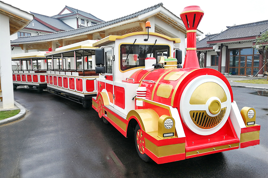 Semi-enclosed carriage 28 elegant large trackless sightseeing train