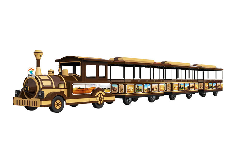 Semi-enclosed 20-seater elegant large trackless sightseeing train