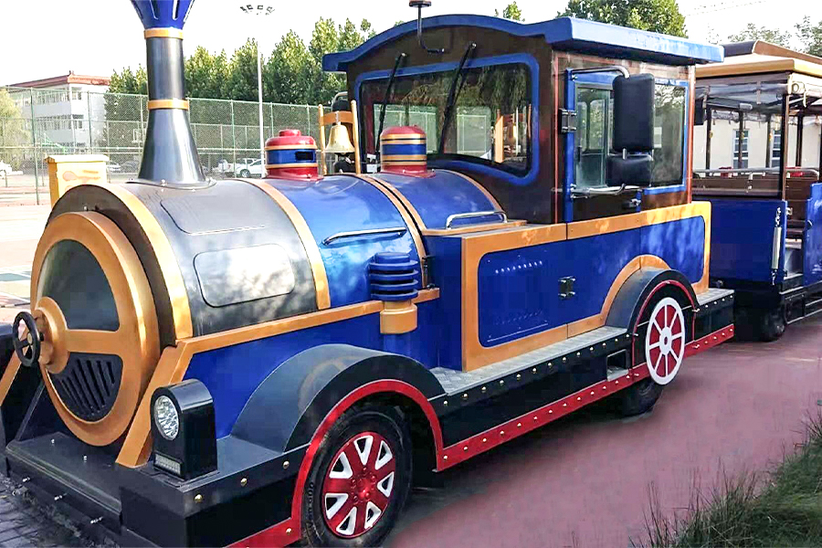Semi-enclosed 24-seater elegant large trackless sightseeing train
