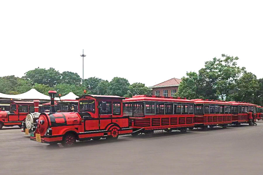 Semi-enclosed 24-seater elegant large trackless sightseeing train