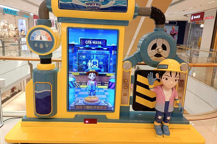 Shopping Mall Train, Car Rides, Kids Driving School Bus