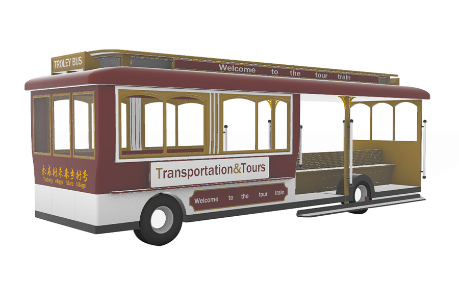 Electric single section area sightseeing car