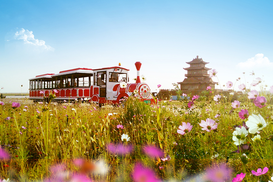 20-seater closed carriage classic large trackless sightseeing train