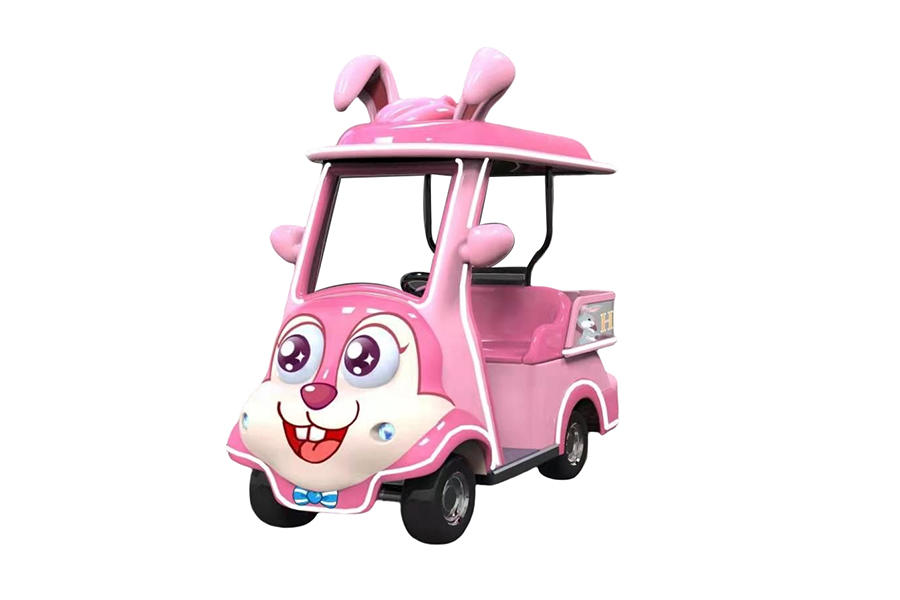 Two-seat cartoon electric sightseeing car with cargo box