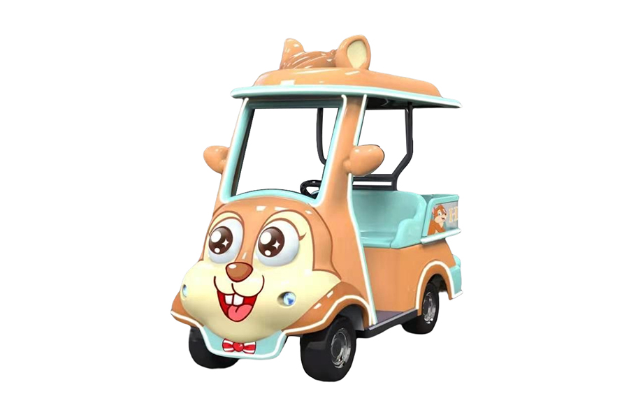 Two-seat cartoon electric sightseeing car with cargo box