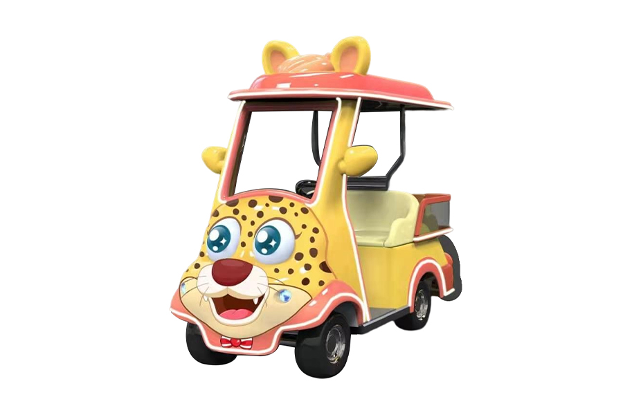 Two-seat cartoon electric sightseeing car with cargo box
