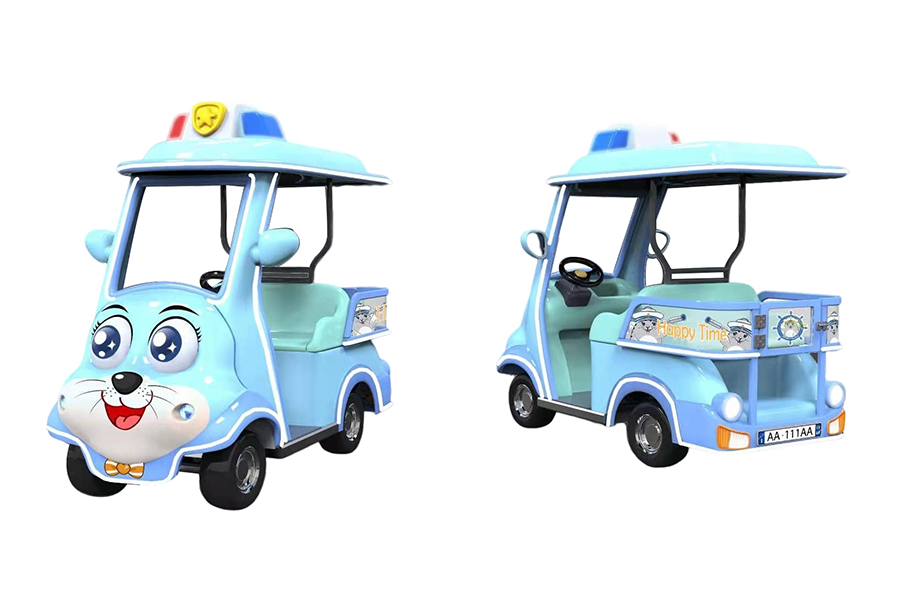 Two-seat cartoon electric sightseeing car with cargo box