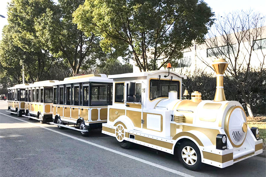20-seat elegant large-scale trackless sightseeing trains in enclosed carriages
