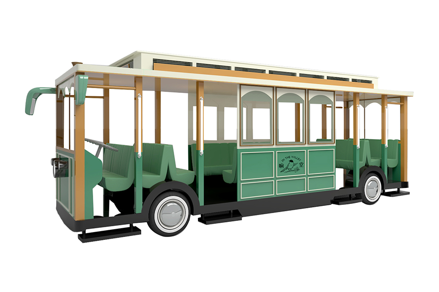 Electric single section area sightseeing car