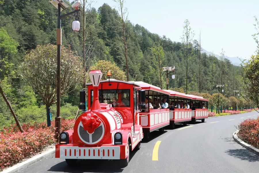 24-seat semi-enclosed carriage classic large trackless sightseeing train