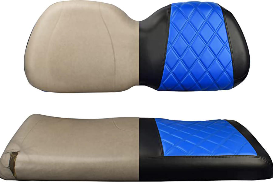 Golf Cart Seat Covers Diamond Blue & Black