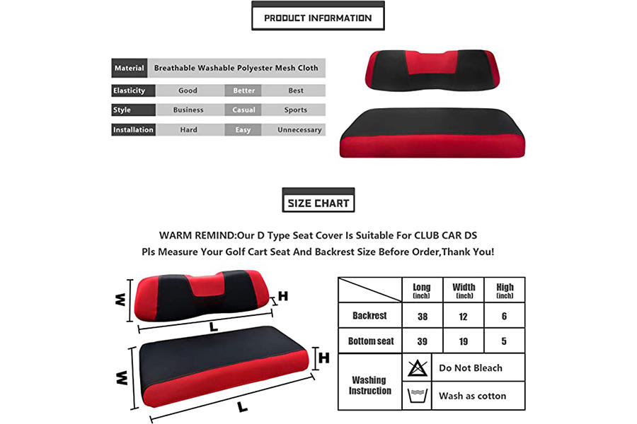 Seat Covers Dtype Red & Black