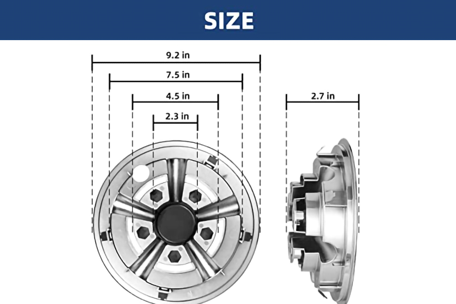 Golf Cart Wheel Covers Silver Color