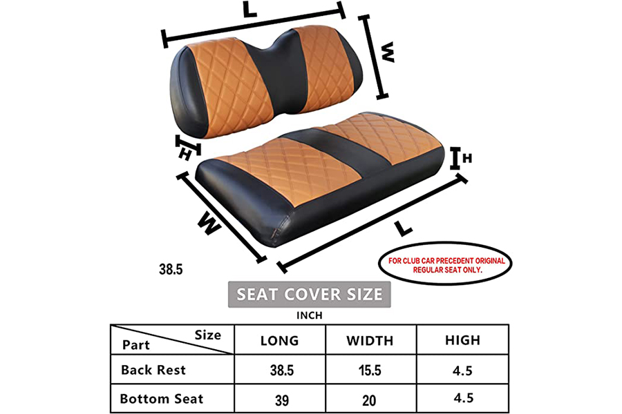 Golf Cart Seat Covers Diamond Brown & Black