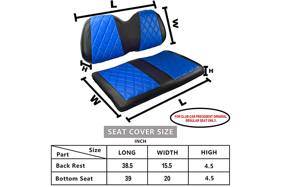 Golf Cart Seat Covers Diamond Blue & Black