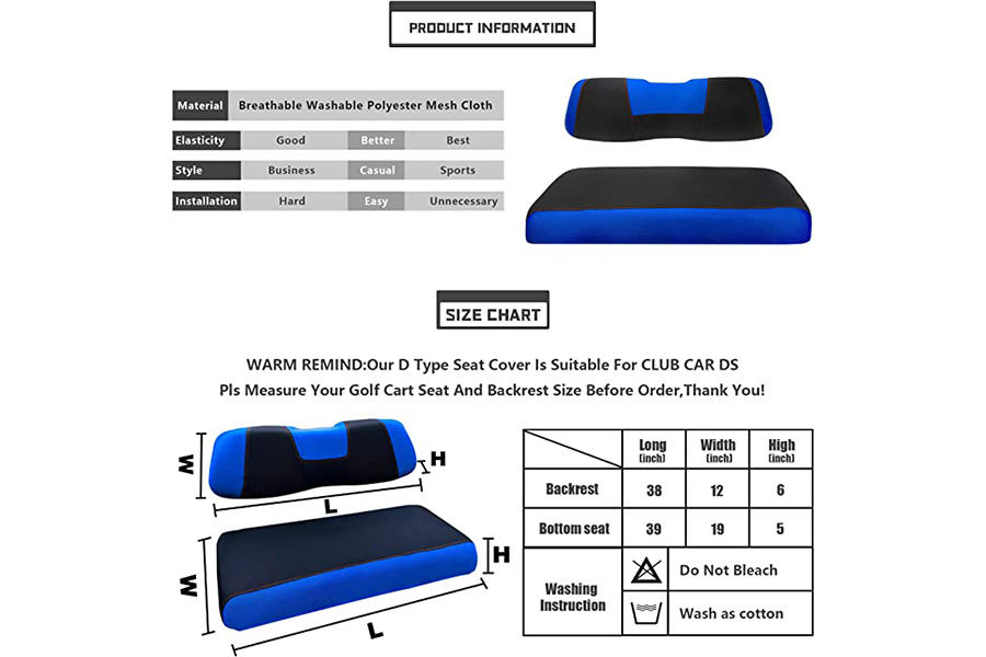 Seat Covers Blue & Black 