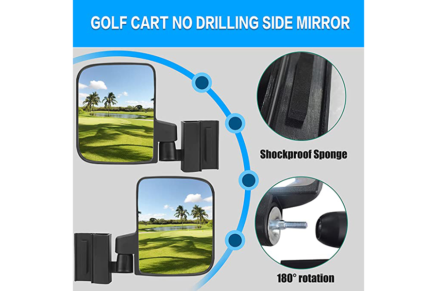 No Drilling Folding Side Rearview Mirror