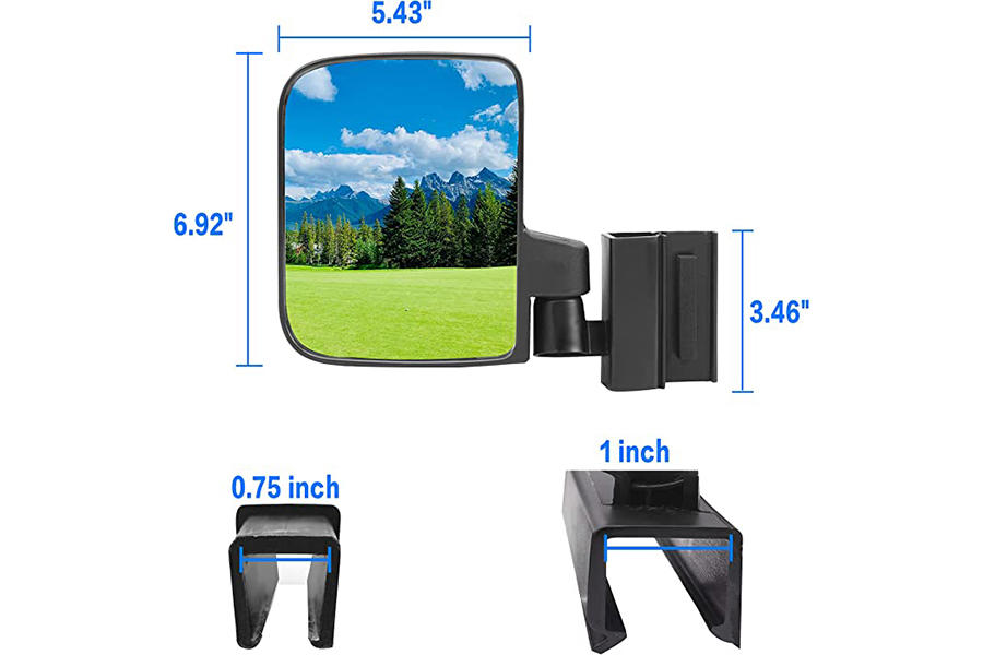 No Drilling Folding Side Rearview Mirror