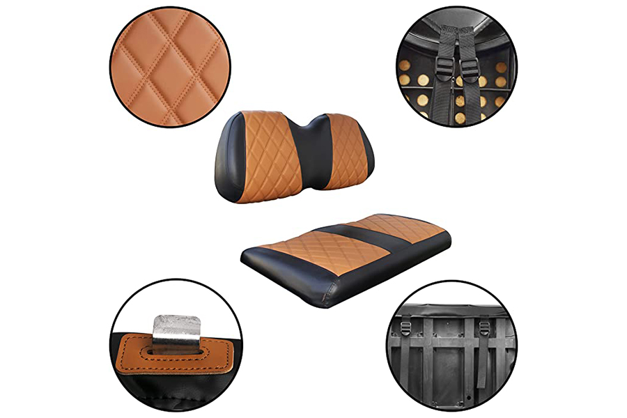Golf Cart Seat Covers Diamond Brown & Black