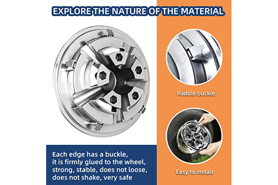 Golf Cart Wheel Covers Silver Color
