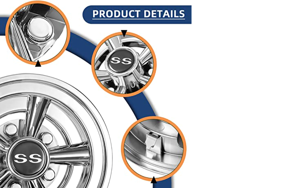 Golf Cart Wheel Covers Silver Color