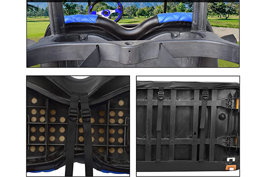Golf Cart Seat Covers Diamond Blue & Black