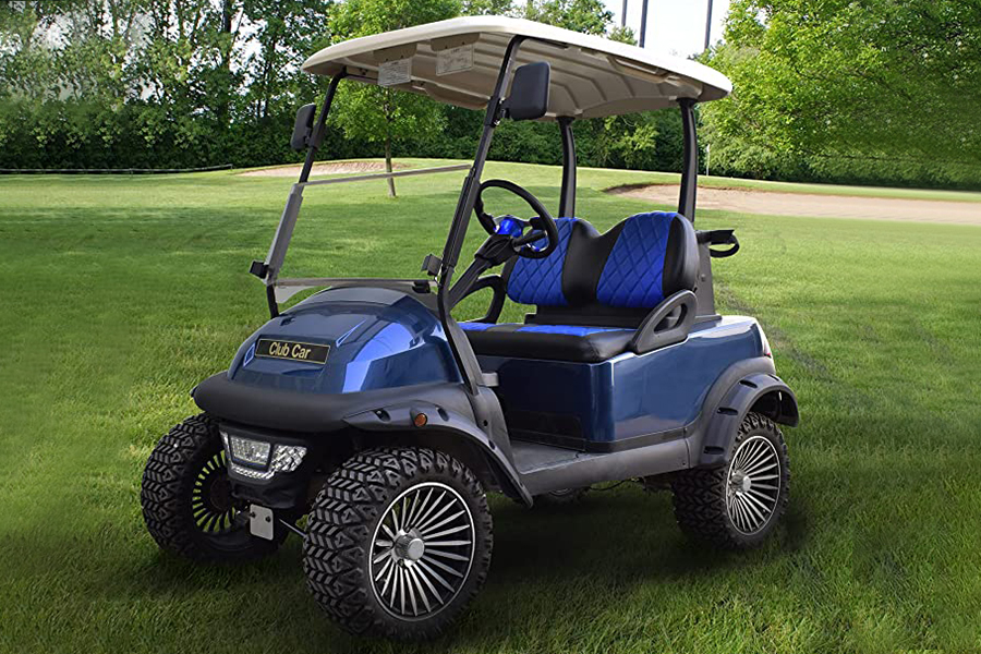 Golf Cart Seat Covers Diamond Blue & Black